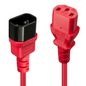 Lindy 2m C14 to C13 Mains Extension Cable, lead free, red