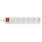 Lindy 6-Way Schuko Mains Power Extension with Switch, White
