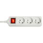 Lindy 3-Way French Schuko Mains Power Extension with Switch, White