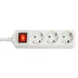 Lindy 3-Way Schuko Mains Power Extension with Switch, White