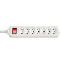 Lindy 7-Way Swiss 3-Pin Mains Power Extension with Switch, White