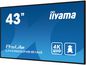iiyama 43" 3840x2160, UHD VA panel, Haze 25% 500cd/m², Landscape and Portrait, Speakers 2x 10W, 3x HDMI, USB 2.0 x2, WiFi, LAN, Media Play USB Port, Control LAN / RS232C, iiSignage2 (CMS/DMS), E-Share, Android 11 OS, file- and web browser, 24/7 Operation, Slim design depth 40mm, VESA Mount 400x300 - wallmount included