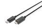 Digitus DisplayPort adapter cable, DP - HDMI type A M/M, 2.0m, w/lock, DP 1.2_HDMI 2.0,4K/60Hz, CE, bl