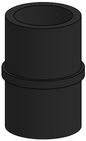 Ergonomic Solutions Connection sleeve for 2 poles, SP1 to SP1 -BLACK- , MOQ 25