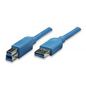 Techly Usb 3.0 Cable A Male / B Male 3 M Blue Icoc U3-Ab-30-Bl
