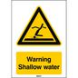 Brady ISO Safety Sign - Warning Shallow water