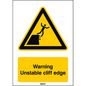 Brady ISO Safety Sign - Warning Unstable cliff edge