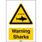 Brady ISO Safety Sign - Warning Sharks