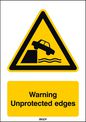 Brady ISO Safety Sign - Warning Unprotected edges