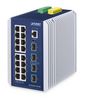 Planet IP30 Industrial L3 16-Port 10/100/1000T + 4-Port 10G SFP+ Managed Ethernet Switch (-40 to 75 C, dual redundant power input on 9~48VDC terminal block, DIDO, ERPS Ring, 1588 PTP TC, Modbus TCP, Cybersecurity features, Layer 3 RIPv1/v2, OSPFv2/v3 dynamic routing, supports CloudViewerPro app and MQTT, supports 1000X, 2.5G SFP and 10G SFP+)
