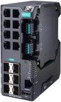 Moxa 12G-port full Gigabit managed Ethernet switch, 88 to 300 VDC, dual power supply 12/24/48 VDC