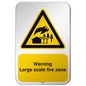 Brady ISO Safety Sign - Warning; Large scale fire zone