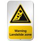 Brady ISO Safety Sign -Warning; Landslide zone