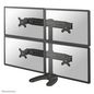 Neomounts Newstar Tilt/Turn/Rotate Quad Desk Stand for four 19-30" Monitor Screens, Height Adjustable - Black