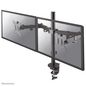 Neomounts by Newstar Newstar Full Motion Dual Desk Mount (clamp & grommet) for two 10-32" Monitor Screens, Height Adjustable - Black