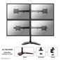 Neomounts by Newstar Neomounts by Newstar Select Tilt/Turn/Rotate Quad Desk Mount (stand, clamp & grommet) for four 10-27" Monitor Screens, Height Adjustable - Black