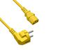 Noname Power cord Europe CEE 7/7 90° to C13, 0,75mm², VDE, yellow, length 1,80m