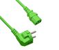 Noname Power cord Europe CEE 7/7 90° to C13, 0,75mm², VDE, Green, length 1,80m