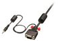 Lindy "<p>\n \r\n</p>\n<ul>\n \r\n <li>\n  15 Way VGA Male and 3.5mm audio jack to 15 Way VGA Male and 3.5mm audio jack\n </li>\n <li>\n  Audio break-out cable length: 50cm\n </li>\n <li>\n  Fully moulded cable with a ferrite core at each end to reduce interference for the best picture quality\n </li>\n <li>\n  DDC (Display Data Channel) compatible\n </li>\n <li>\n  Colour: Black\n </li>\n <li>\n  10 year warranty\n </li>\n</ul>"