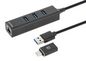 Manhattan USB-C & USB-A Combo Dock/Hub, Ports (4): Ethernet and USB-A (x3), 5 Gbps (USB 3.2 Gen1 aka USB 3.0), External Power Supply Not Needed, USB-A Male with Attachable USB-C Male Adapter, SuperSpeed USB, Black, Three Year Warranty, Retail Box