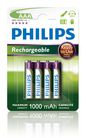 Philips Rechargeable AAA 1000 mAh Ready To Use 4-blister
