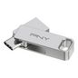 PNY Duo Link Usb Flash Drive 128 Gb Usb Type-A / Usb Type-C 3.2 Gen 1 (3.1 Gen 1) Stainless Steel