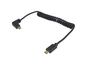 Equip Usb 2.0 C To C 90°Angled Coiled Cable, M/M, 1 M