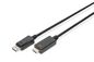 Digitus DisplayPort adapter cable, DP - HDMI type A M/M, 3.0m, w/lock, DP 1.2_HDMI 2.0, 4K/60Hz,CE, bl