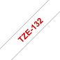 Brother 12mm wide, red on clear laminated tape, 8m
