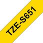Brother Black on Yellow Tape w/ Extra Strength Adhesive, 24mm, 8m