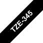 Brother Laminated labelling tape TZe-345, White On Black Labelling Tape – 18mm wide X 8m
