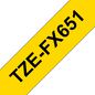 Brother TZeFX651, 24mm (0.94") Black on Yellow Flexible ID Tape 8m (26.2 ft)
