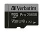 Verbatim MICRO SDXC CARD PRO U3 C10 A2 256GB INCL ADAPTOR
