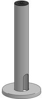Ergonomic Solutions SP1 250mm pole W/flange cover, end cap -BLACK-