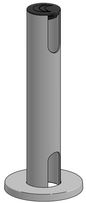 Ergonomic Solutions SP2 pole, 250mm Top & Bottom cable hole -BLACK-