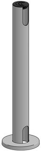 Ergonomic Solutions SP2 pole, 400mm Top & Bottom cable hole -BLACK-