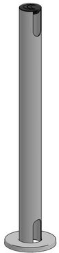 Ergonomic Solutions SP2 pole, 500mm Top & Bottom cable hole -BLACK-