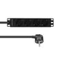 Lanview 19'' rack mount power strip, 2m, 13A with 4 x Schuko outlets