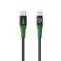 MicroConnect Smart Charge MFI USB-C to Lightning Cable 2m Black/Green