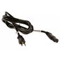 HP Power cord (Black) - 16 AWG, 2.5m (8.2ft) long - Has straight (F) C15 receptacle with a `U` shaped channel above the ground pin to prevent use of a lower rated power cord (For 120VAC in the United States and Canada)
