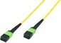 MicroConnect Optical Fibre Cable, MTP Female - MTP Female, Singlemode, 12 Fiber, Polarity B, Polishing : APC, OS2 (Yellow), 20m