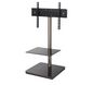 B-Tech Flat Screen TV Stand with Square Base, 60", max 30 kg, Swivel 60°, Black
