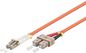 MicroConnect Optical Fibre FLAT Cable, LC-SC, Multimode, Duplex, OM1 (Orange), 30m
