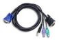Longshine KVM Switch Cable, 2x PS2 & USB+VGA, 1.8m