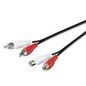 MicroConnect Stereo RCA Extension Cable; 2 x RCA male to RCA female, 5 m