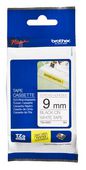 Brother Black on White Tape w/ Extra Strength Adhesive, 9mm, 8m