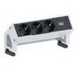 Bachmann DESK 2, 3x socket outlets with earthing contacts, 0.2m cable, White/Black
