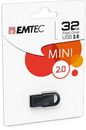 Emtec 32 GB, USB 2.0, 35 x 16 x 5 mm, black