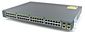 Cisco 48 Ethernet 10/100 ports and 2 10/100/1000 uplinks and 2 SFP uplinks, 48 PoE Ports, 1 RU fixed-configuration, 100 to 240 VAC, 48 dB, LAN Base Layer 2