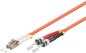MicroConnect Optical Fibre Cable, LC-ST, Multimode, Duplex, OM2 (Orange), 1m